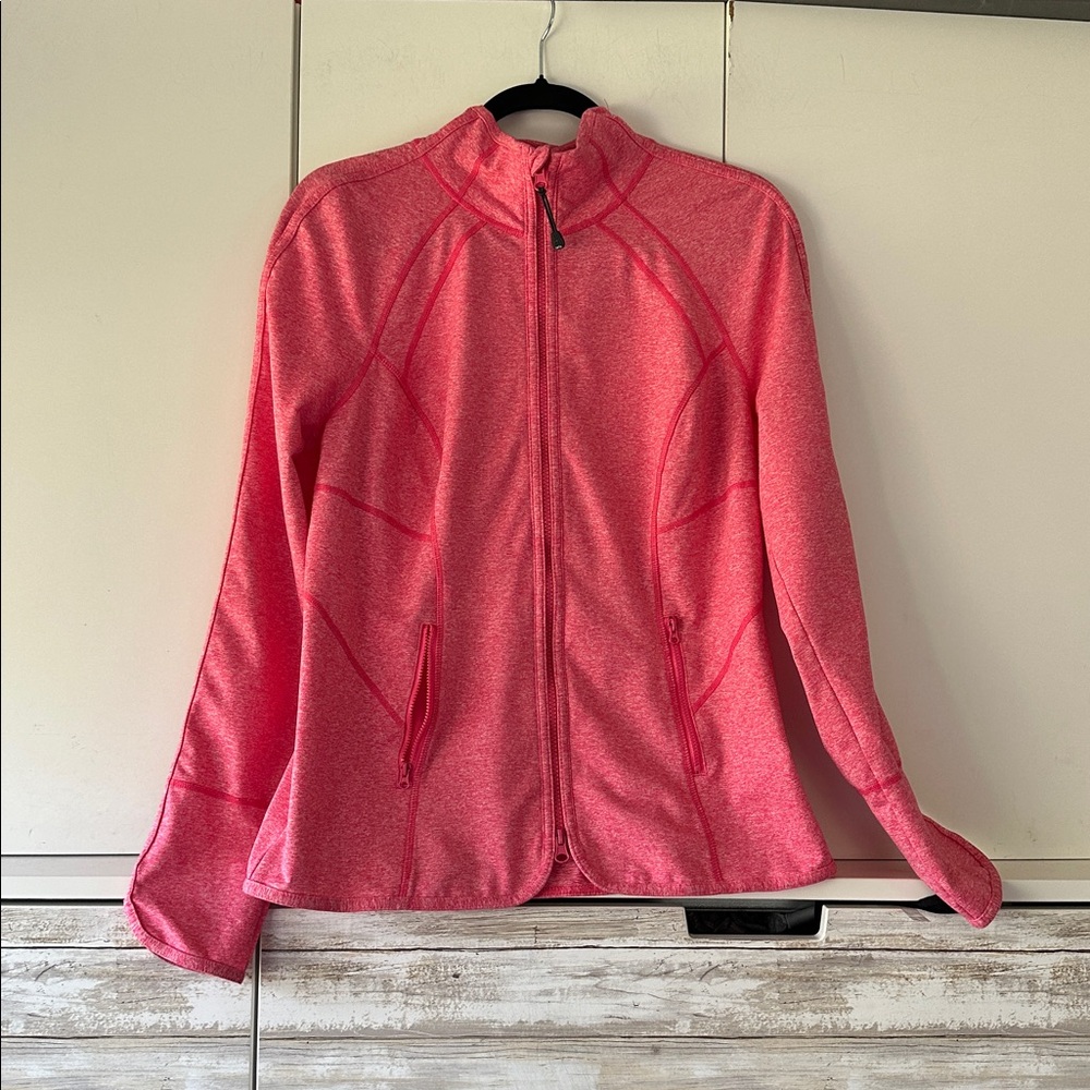 💗 Zella Pink Zip Up Athletic Jacket Thumbholes Womens Large